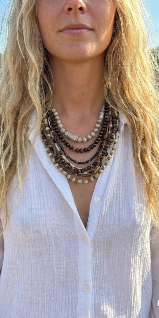 Indiana Murti Necklace. Multiple layers of different beads.
