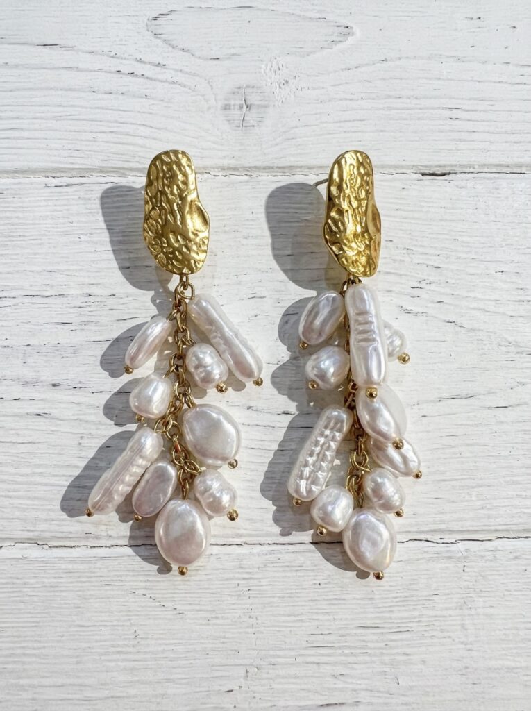 Pear drop earrings.