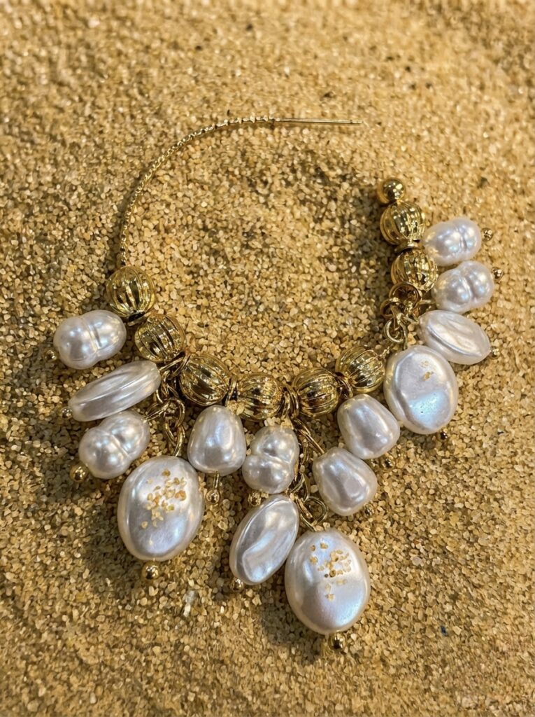 Pearl hoop earrings