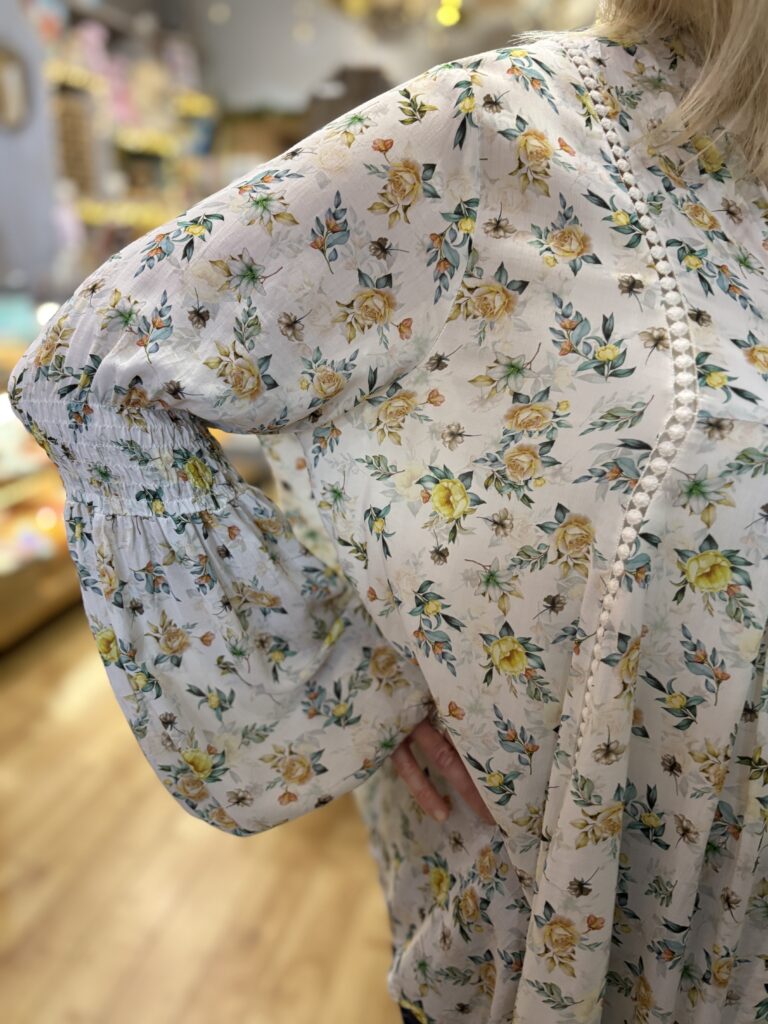 Elara lemon floral blouse