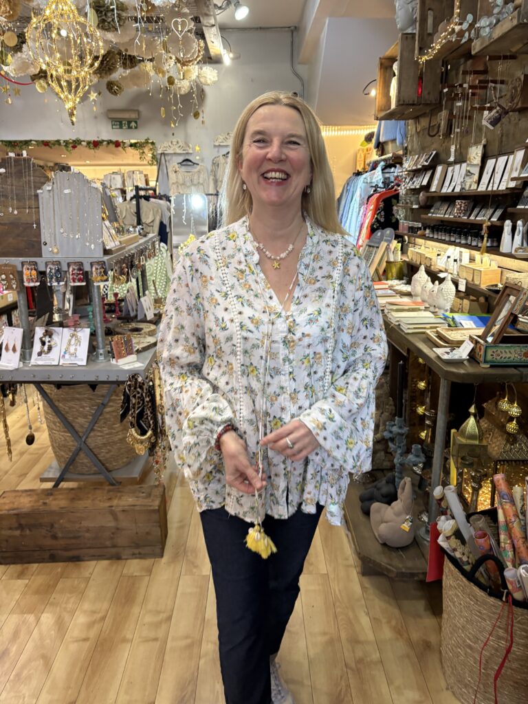 Elara lemon floral blouse