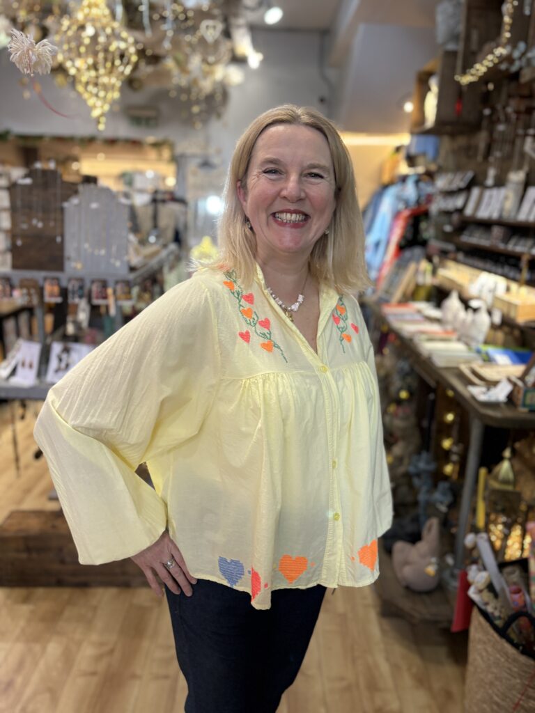 Tillie lemon embroidered shirt