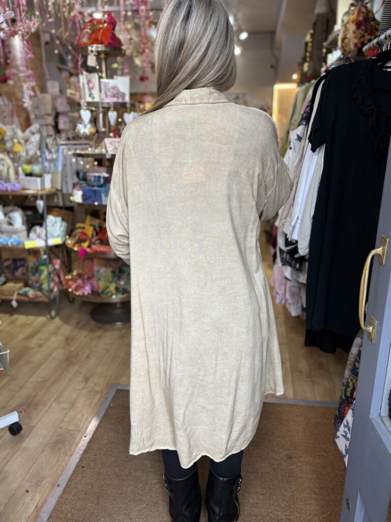 Marina Dress. Embroidered . Shirt style