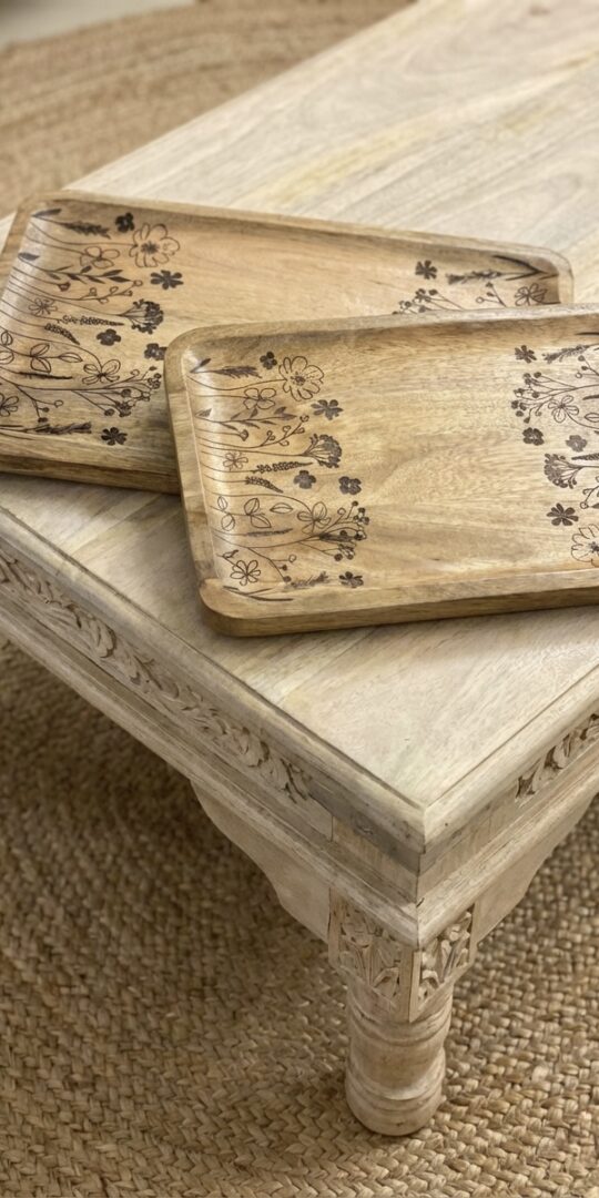 Rectangle edged trays.