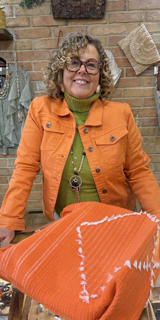 denim jacket Orange