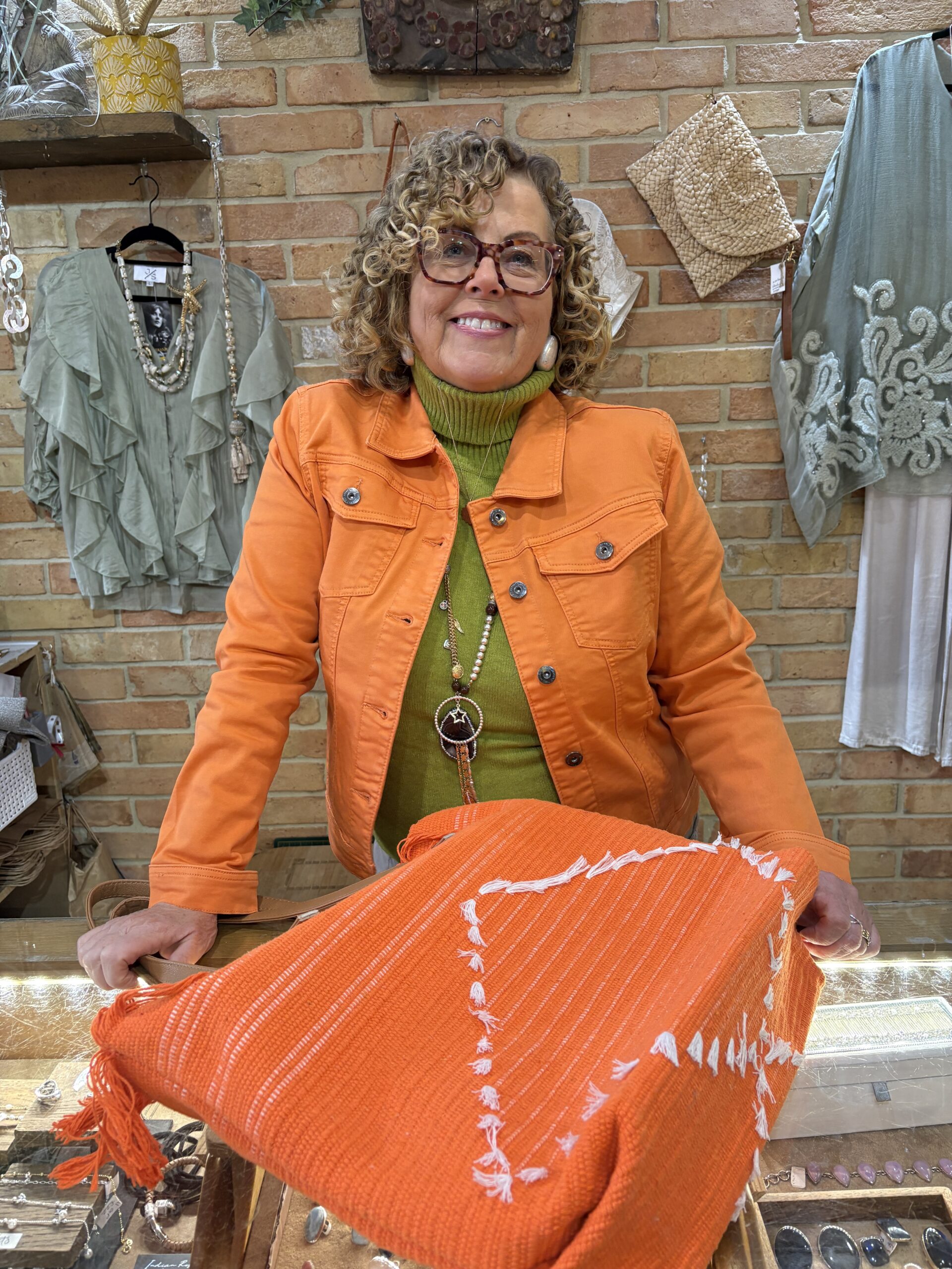 denim jacket Orange