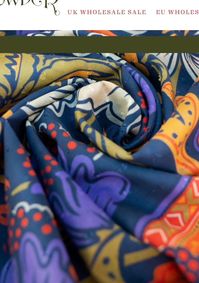 * Cotton Scarf - Trailing Floral in Navy By Powder