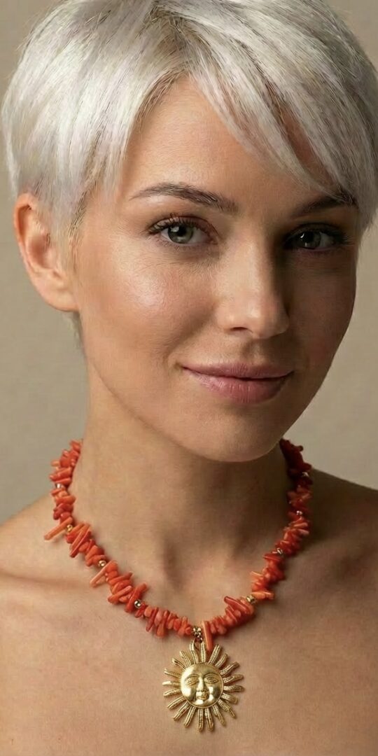 Sunvibe coral necklace with large sunshine charm