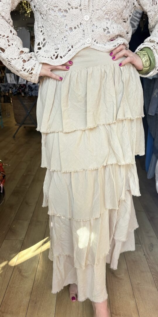 Libby Ruffle Skirt cream