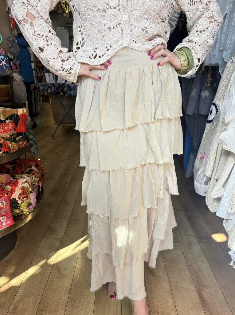 Libby Ruffle Skirt cream