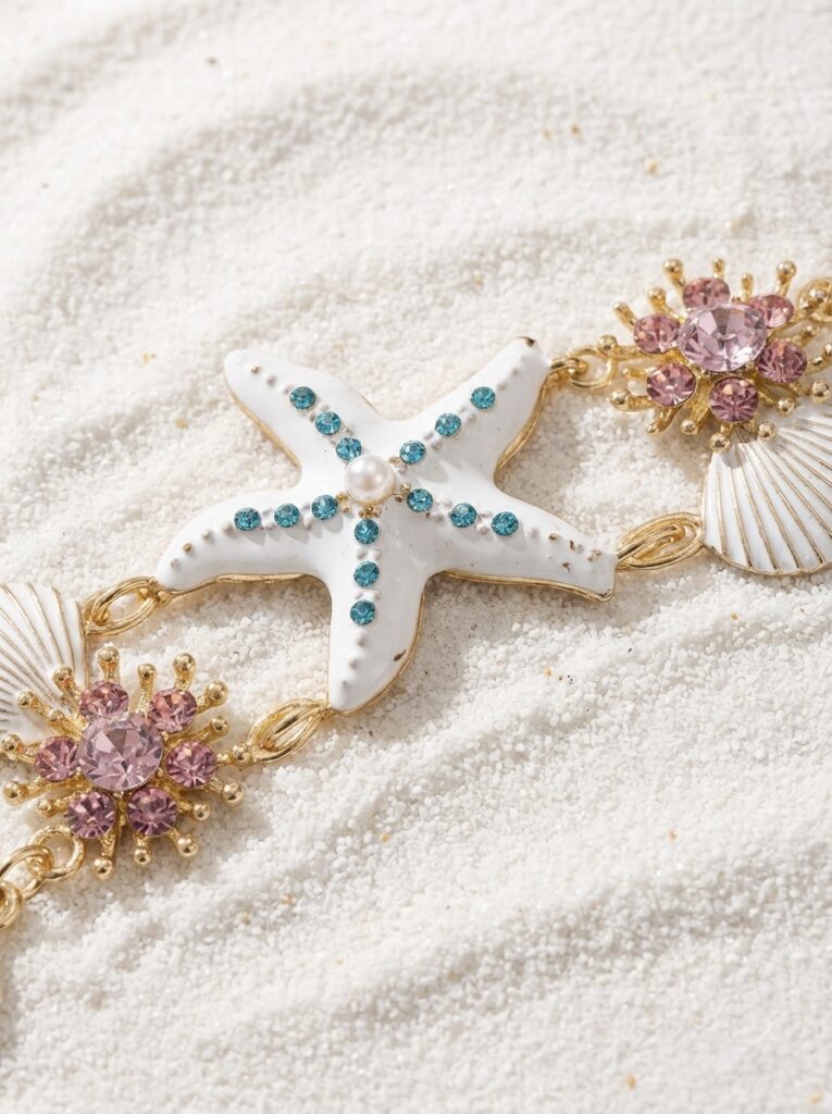 Teal starfish fiesta bracelet