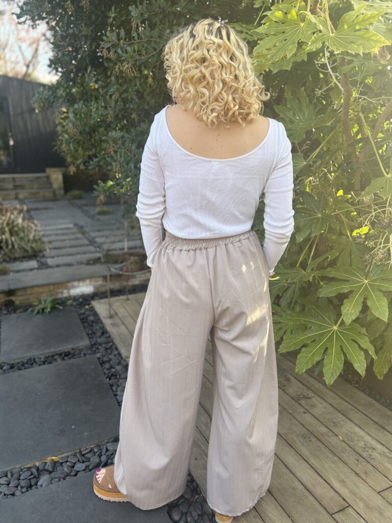 Jackie Trousers. Mink colour. Loose. large front pleats.