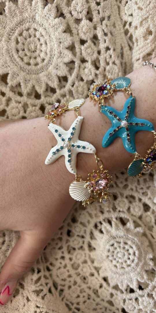Teal starfish fiesta bracelet