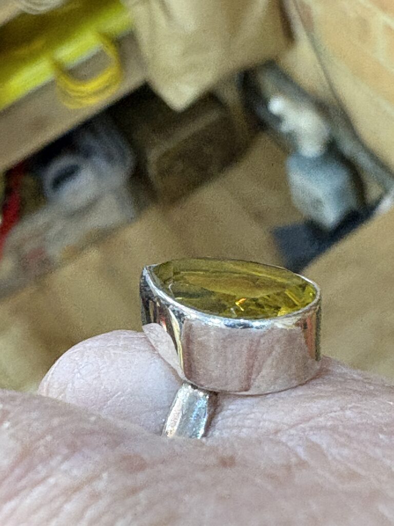 Lemon quartz Sterling silver ring. Teardrop shape