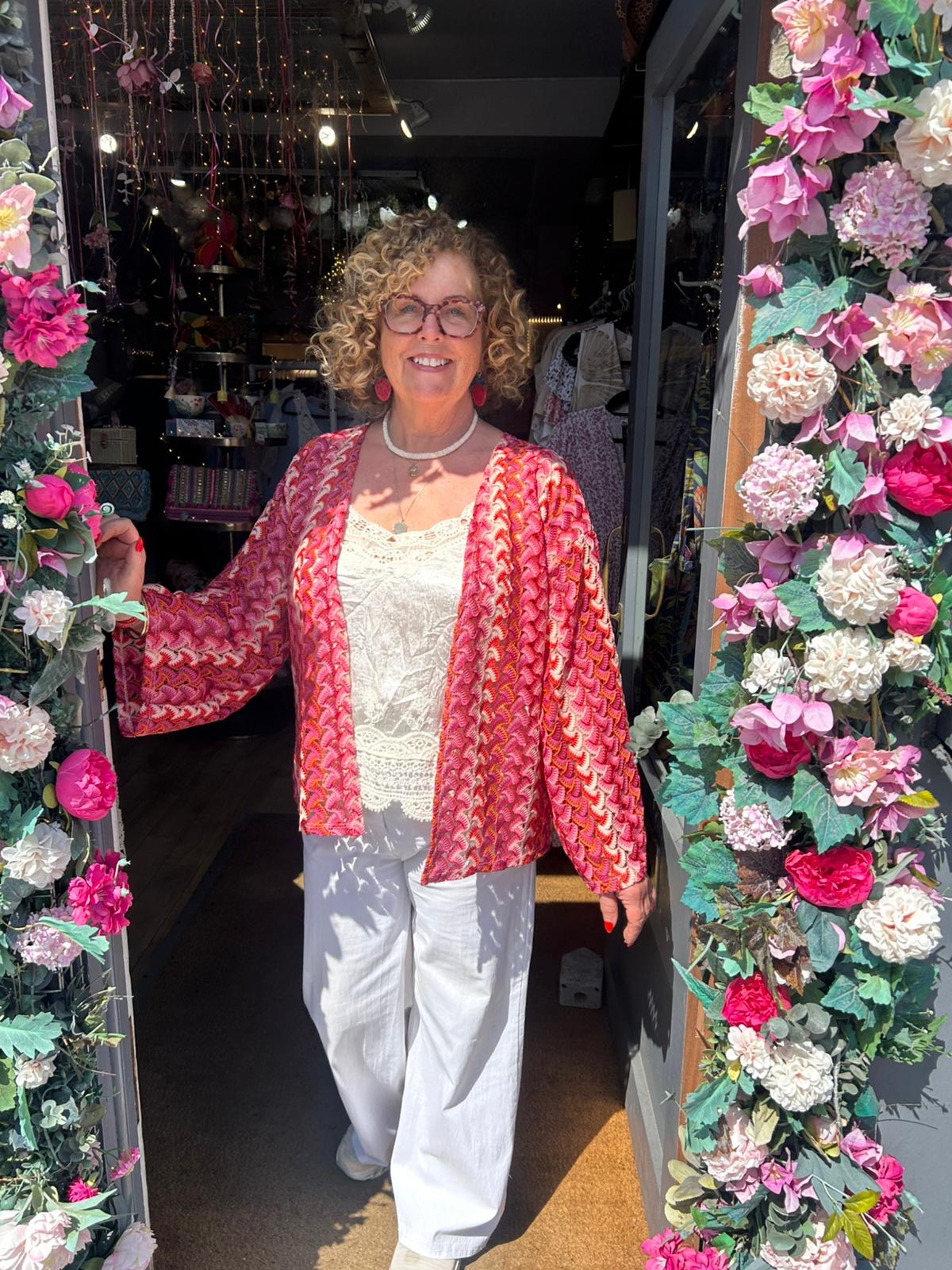 Paloma jacket in pink and orange