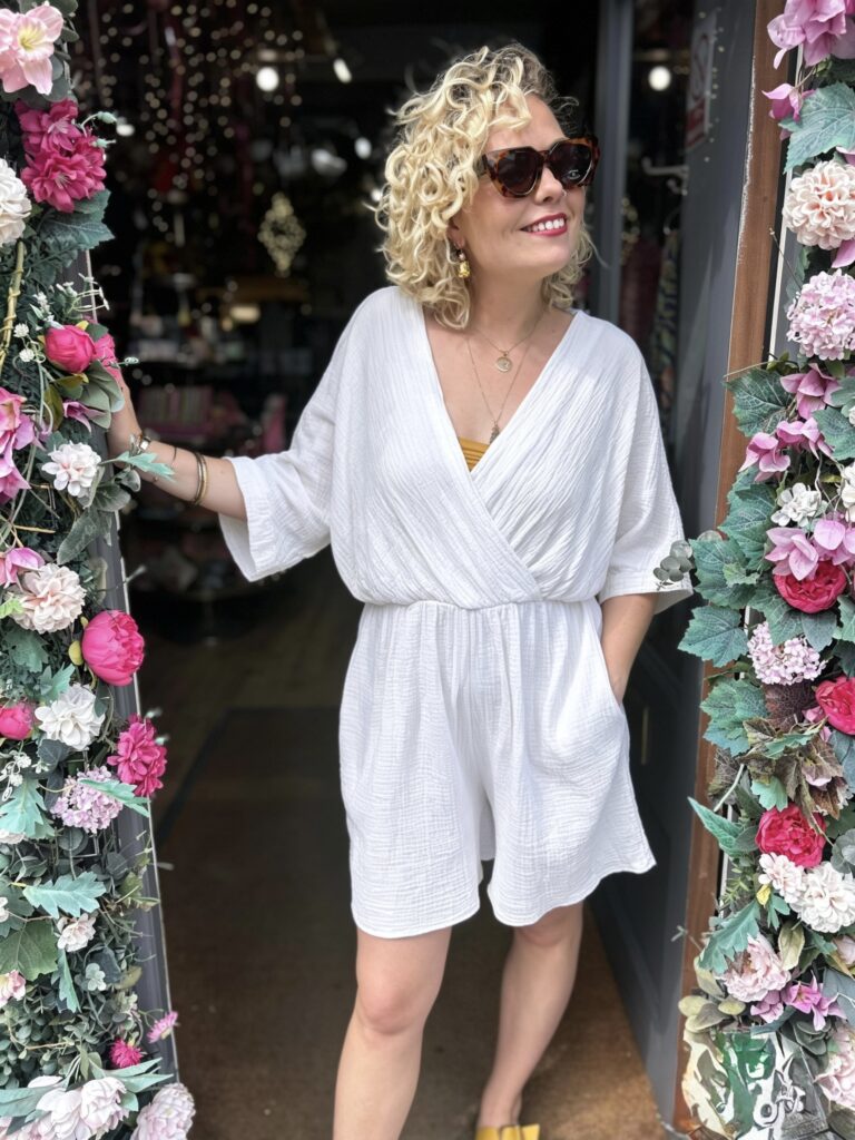 Jamie Romper Shorts all in one White