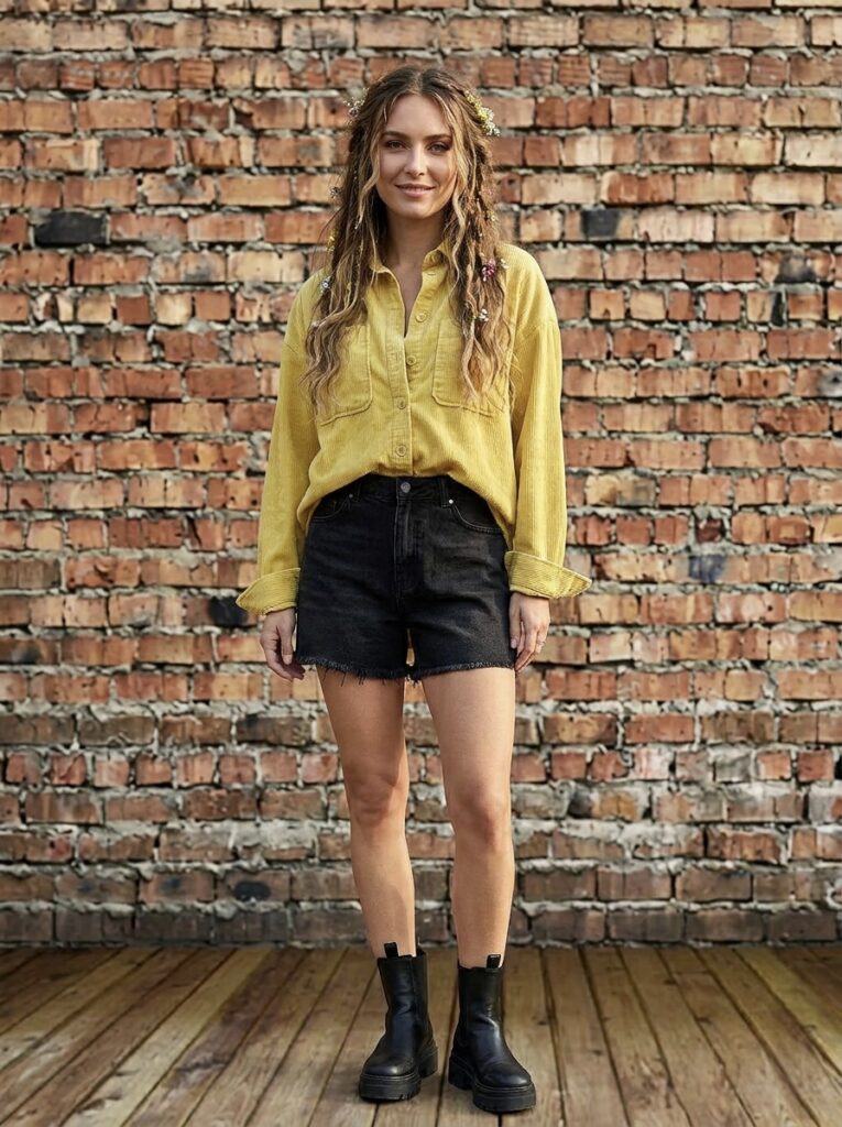 Monki Yellow Corduroy jacket