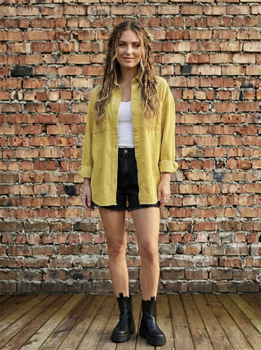 Monki Yellow Corduroy jacket