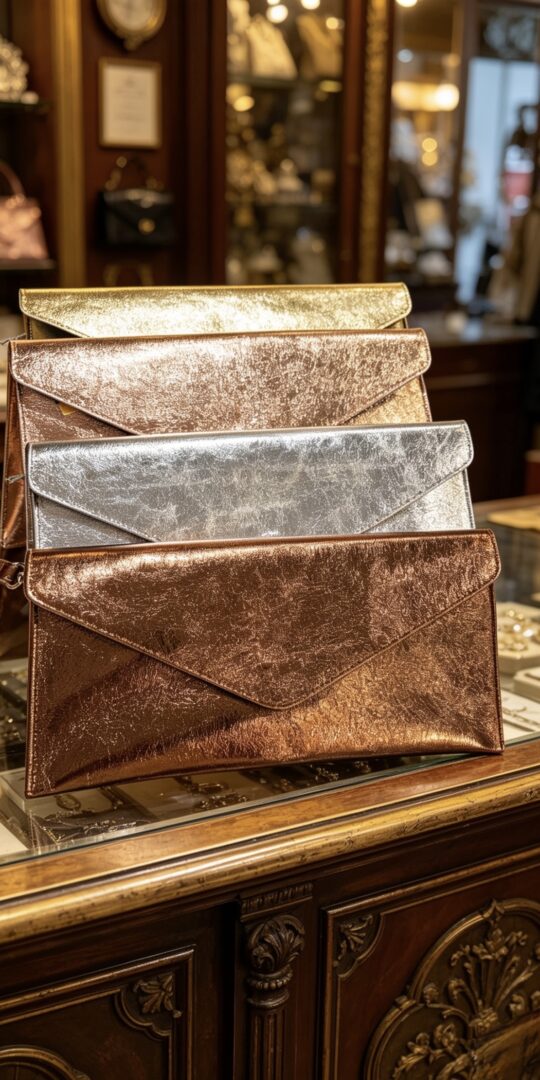 Metallic Envelop Clutch Bag