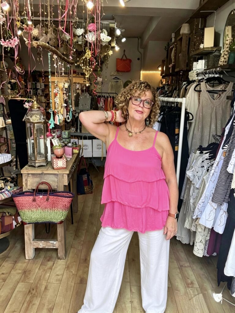 Mermaid bubblegum pink silk top