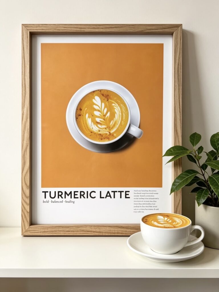 Tumeric latte wall art