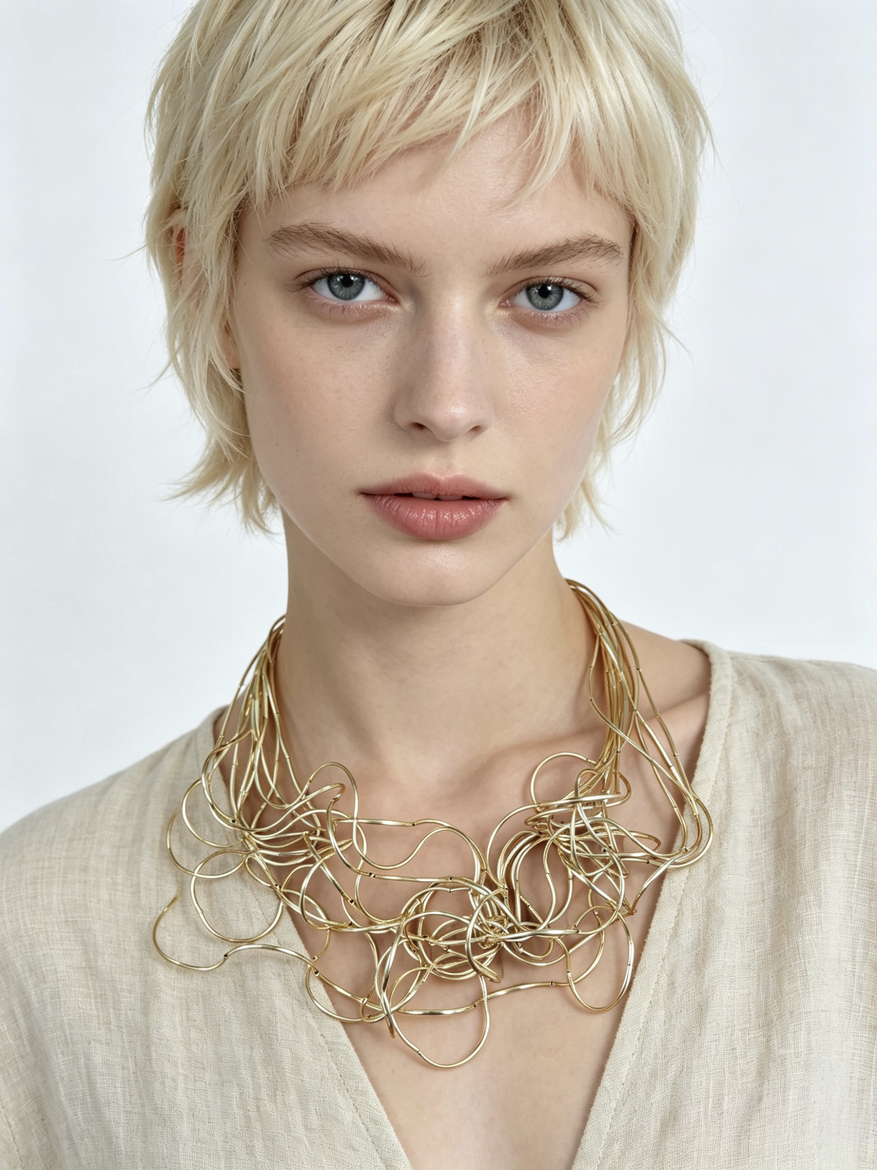 Spaghetti necklace in Gold