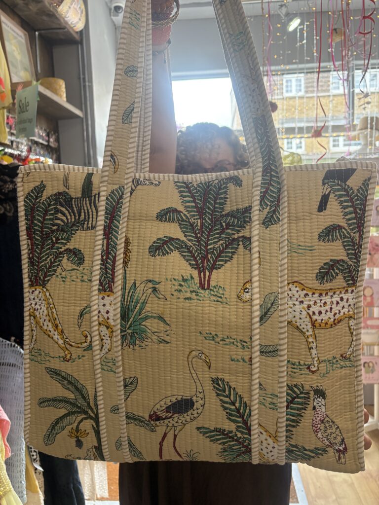 Cream Jungle quilted japonica bag