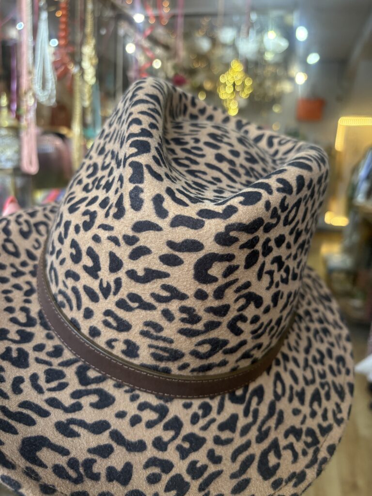 Fedora Wool Brown Leopard