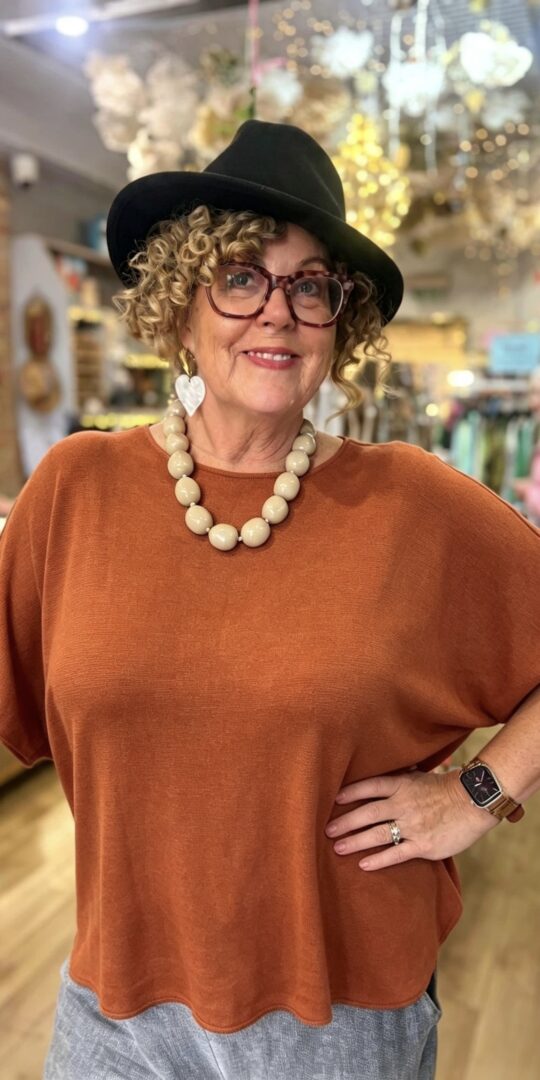 Foy loose jumper burnt orange