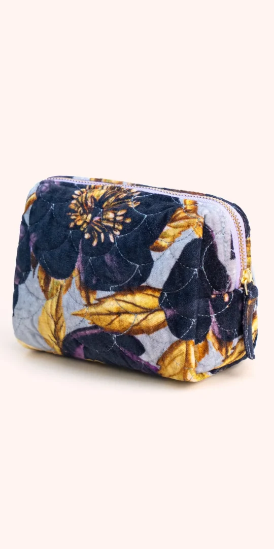 Hellebore Quilted Velvet Vanity Bag by Powder