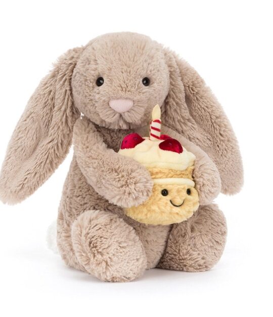 Jellycat Bashful Beige Bunny 'Birthday'